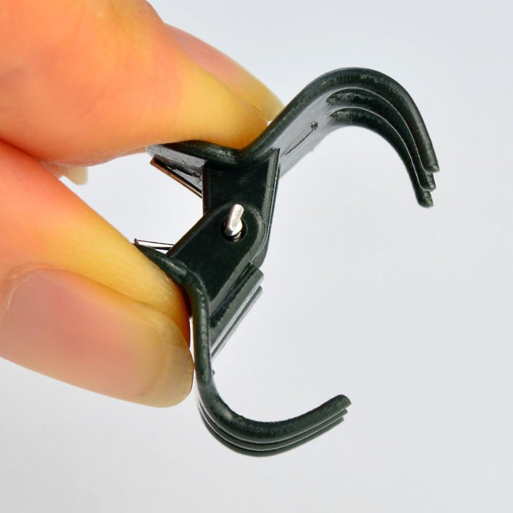 100 pcs Plant Clips, Orchid Clip Plant Orchid Support Clips Flower and Vine Clip for Supporting Stems Vines Grow Upright Dark Green