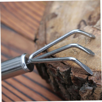 2pcs Set Garden Tool Set Gardening Planting Spades Shovel Tools Mini Transplant Plant Handheld Shovels Handle Spade Trowel Hand Succulent Landscaping Digging Rake Small Rake Silver