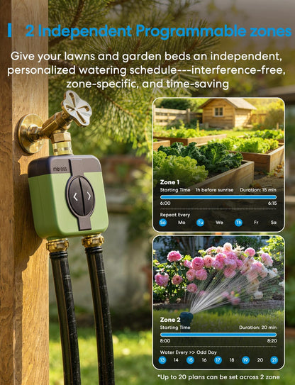 WiFi Water Timer for Garden Hose, Rain Skip, Remote Control, IP65