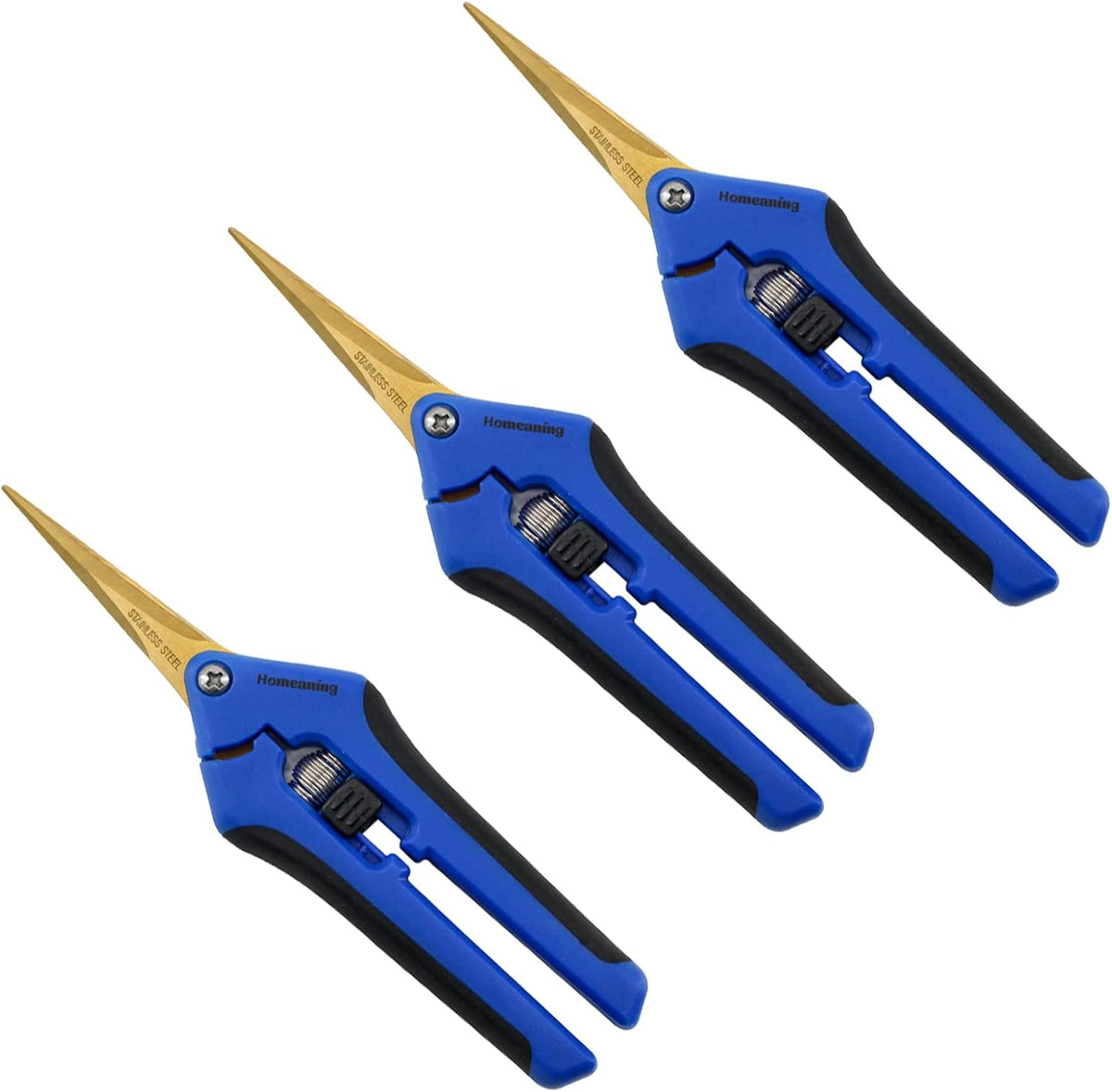 12 Packs Garden Pruning Shears with Curved Blades Trimming Scissors, Gardening Hand Pruning Snips Titanium Coated Precision Bonsai Pruning Shears, Convenient Flower Cutters(Blue)