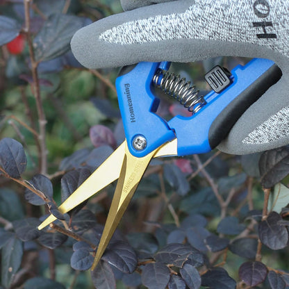 12 Packs Garden Pruning Shears with Curved Blades Trimming Scissors, Gardening Hand Pruning Snips Titanium Coated Precision Bonsai Pruning Shears, Convenient Flower Cutters(Blue)