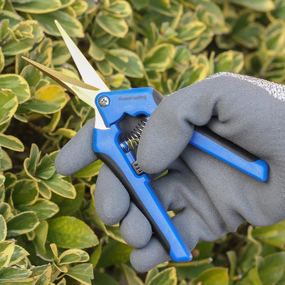12 Packs Garden Pruning Shears with Curved Blades Trimming Scissors, Gardening Hand Pruning Snips Titanium Coated Precision Bonsai Pruning Shears, Convenient Flower Cutters(Blue)