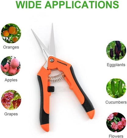 12 Packs Garden Pruning Shears with Curved Blades Trimming Scissors, Gardening Hand Pruning Snips Titanium Coated Precision Bonsai Pruning Shears, Convenient Flower Cutters(Blue)