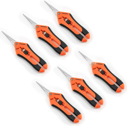 12 Packs Garden Pruning Shears with Curved Blades Trimming Scissors, Gardening Hand Pruning Snips Titanium Coated Precision Bonsai Pruning Shears, Convenient Flower Cutters(Blue)