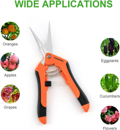 12 Packs Garden Pruning Shears with Curved Blades Trimming Scissors, Gardening Hand Pruning Snips Titanium Coated Precision Bonsai Pruning Shears, Convenient Flower Cutters(Blue)