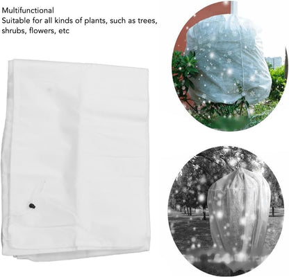 Plant Cover Freeze Protection, White Non Woven Fabric Outdoor Plant Freeze Frost Blanket Floating Row Cover Plants Jacket for Cold Winter Weather Potted Plants Cedar(80x100cm/31.5x39.4in-White)