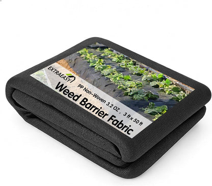 3ft x 300ft Weed Barrier Fabric, Heavy Duty Landscape Fabric, 3.2oz Weed Control Fabric, Tear-Resistant Weed Blocker Ground Cover for Garden, Gravel, Driveway, Flower Bed