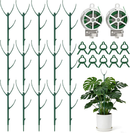 15Pack Monstera Plant Support for Indoor & Outdoor Plants with Clips & Ties