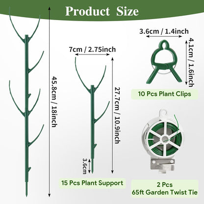 15Pack Monstera Plant Support for Indoor & Outdoor Plants with Clips & Ties