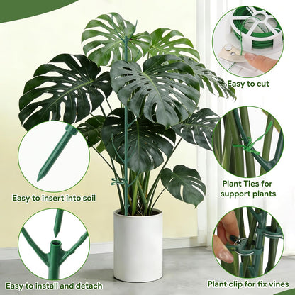 15Pack Monstera Plant Support for Indoor & Outdoor Plants with Clips & Ties