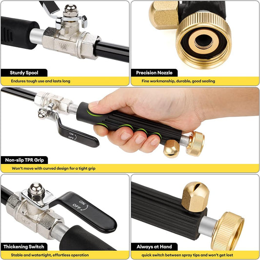 Pressure Washer Wand for Garden Hose Jet Nozzle Hydro Jet Washer Tools Quick Connect to Power Washer for Car Pet Window Washing and Patio Garden Watering