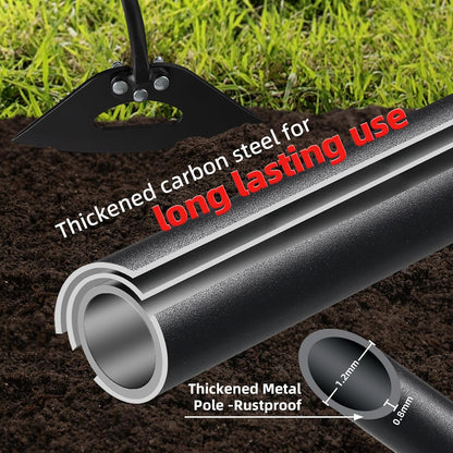 Garden Hoe Weeder Removal - Heavy Duty Weed Hoes for Gardening,55" Stand Up Long Handle, Sharp Hollow Blade,Push Pull Hand Weeding Tool for Garden Bed, Yard,Lawn Landscaping