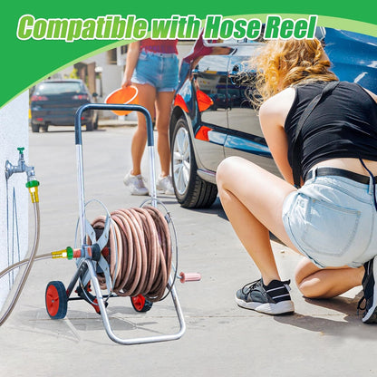 Heavy Duty 304 Stainless Steel Garden Hose, 3ft Leakproof Flexible Leader Hose with Female to Female Connectors for Hose Reel, Car, Pet Cleaning & Outdoor Watering
