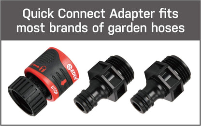 94125 Adjustable 4-Way Mini Turbo Oscillating Sprinkler W/Quick Connect Starter Set, 16 Nozzle, Covers up to 4,069 sq. ft. Heavy Weight Base