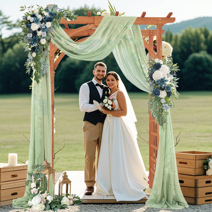 Wood Arbor, 84 inch Wooden Garden Arch with 17.5 inch Lattice Side Panels, Wooden Trellis for Climbing Plants Outdoor, Wedding Ceremony, Birthday Party, Lawn