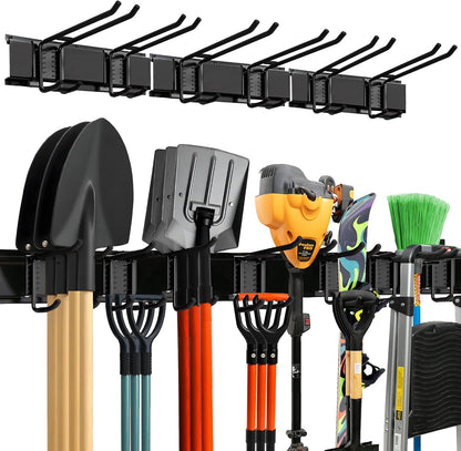 Garage Wall Organizer, Shovel Holder Wall Mount, 48" Double Hooks