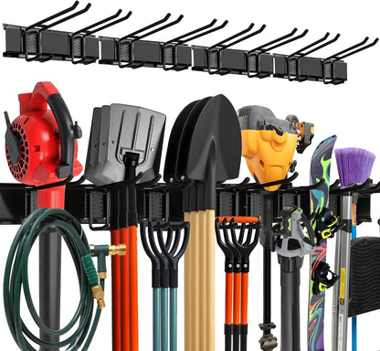 Garage Wall Organizer, Shovel Holder Wall Mount, 48" Double Hooks