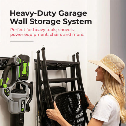 Garage Wall Organizer, Shovel Holder Wall Mount, 48" Double Hooks