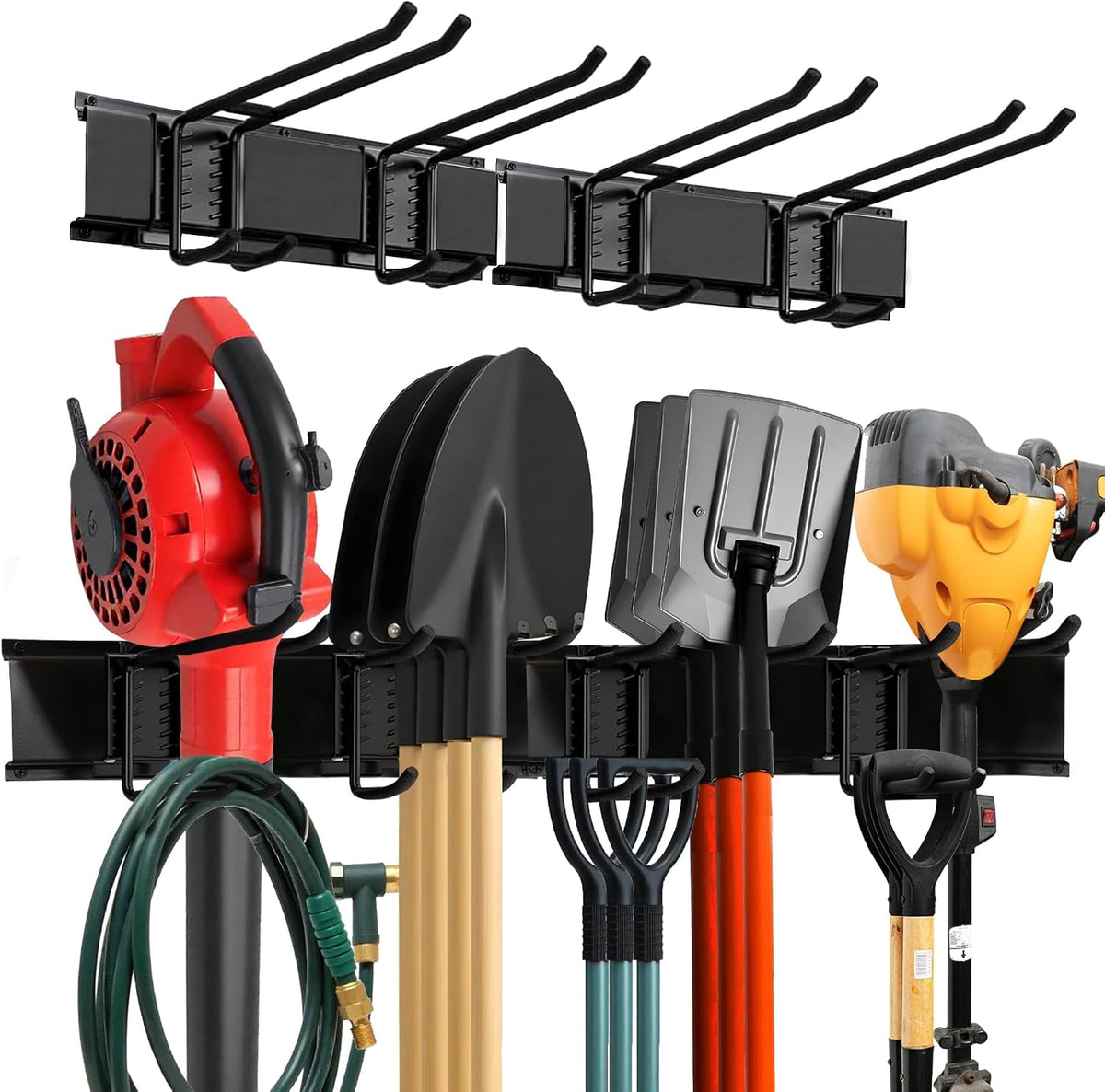 Garage Wall Organizer, Shovel Holder Wall Mount, 48" Double Hooks