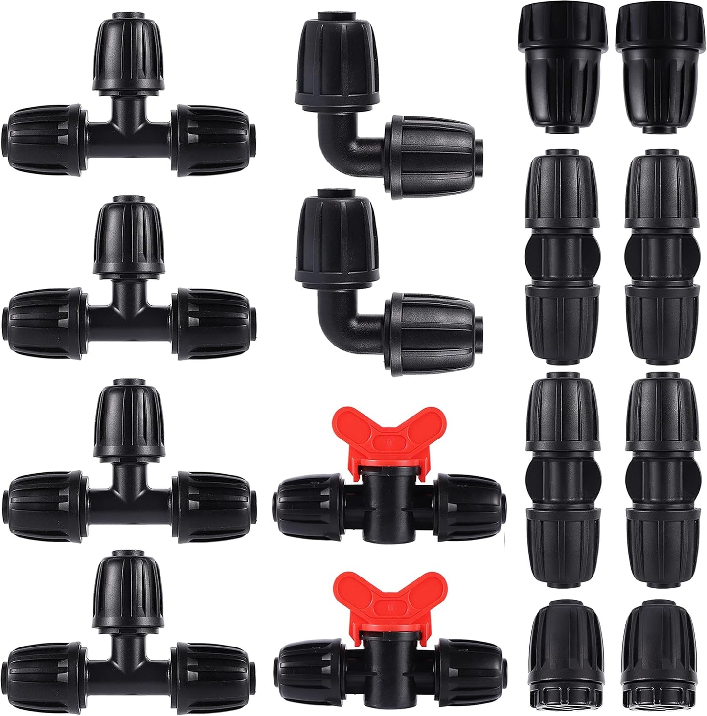 16 Pcs 1/2 inch Tubing Irrigation Fittings Kit,Anti-Drip Connectors