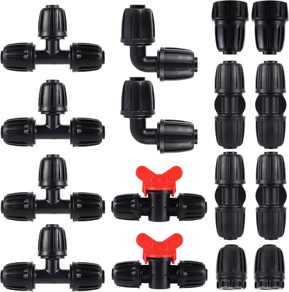 16 Pcs 1/2 inch Tubing Irrigation Fittings Kit,Anti-Drip Connectors