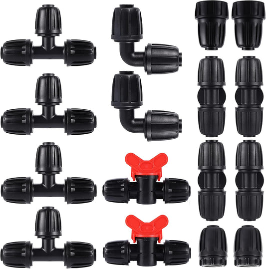 16 Pcs 1/2 inch Tubing Irrigation Fittings Kit,Anti-Drip Connectors