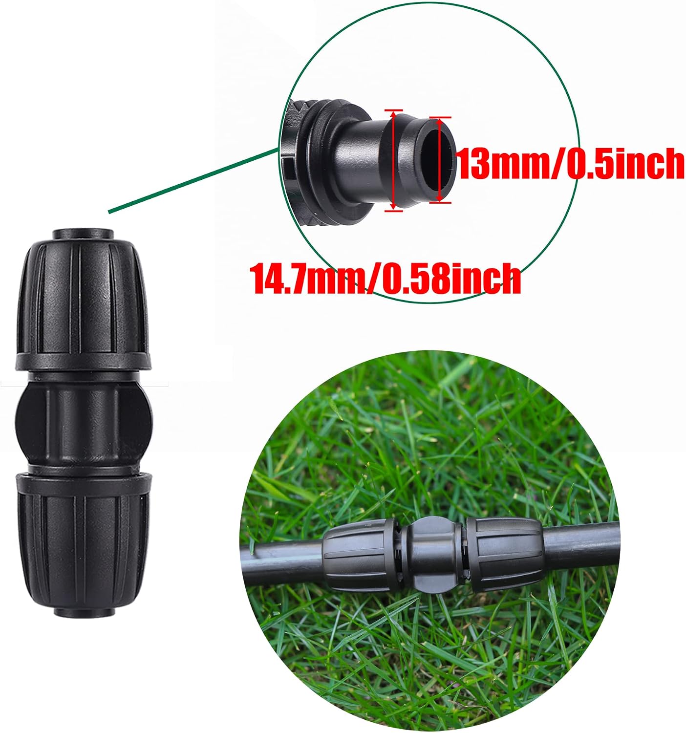 16 Pcs 1/2 inch Tubing Irrigation Fittings Kit,Anti-Drip Connectors