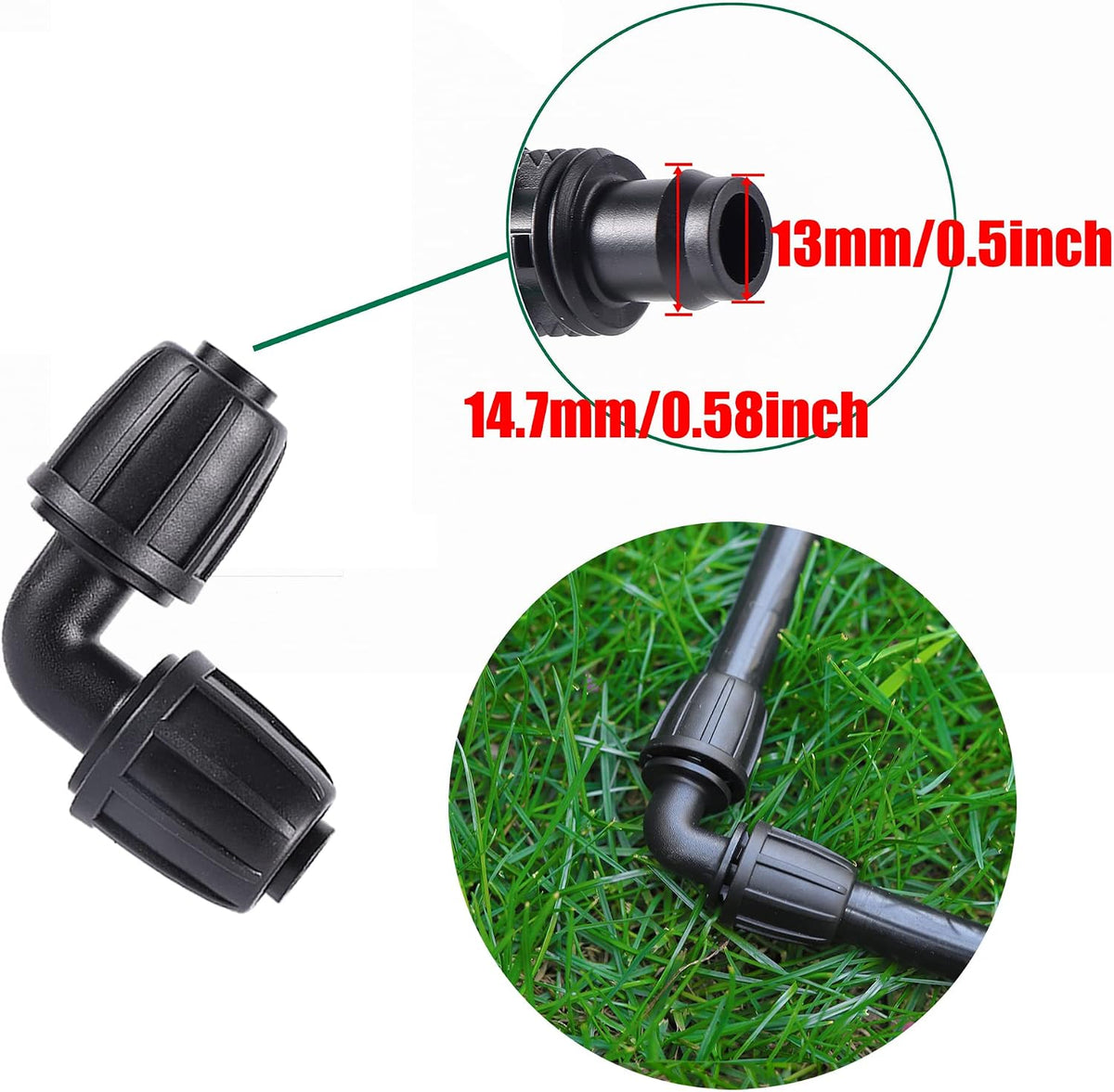 16 Pcs 1/2 inch Tubing Irrigation Fittings Kit,Anti-Drip Connectors