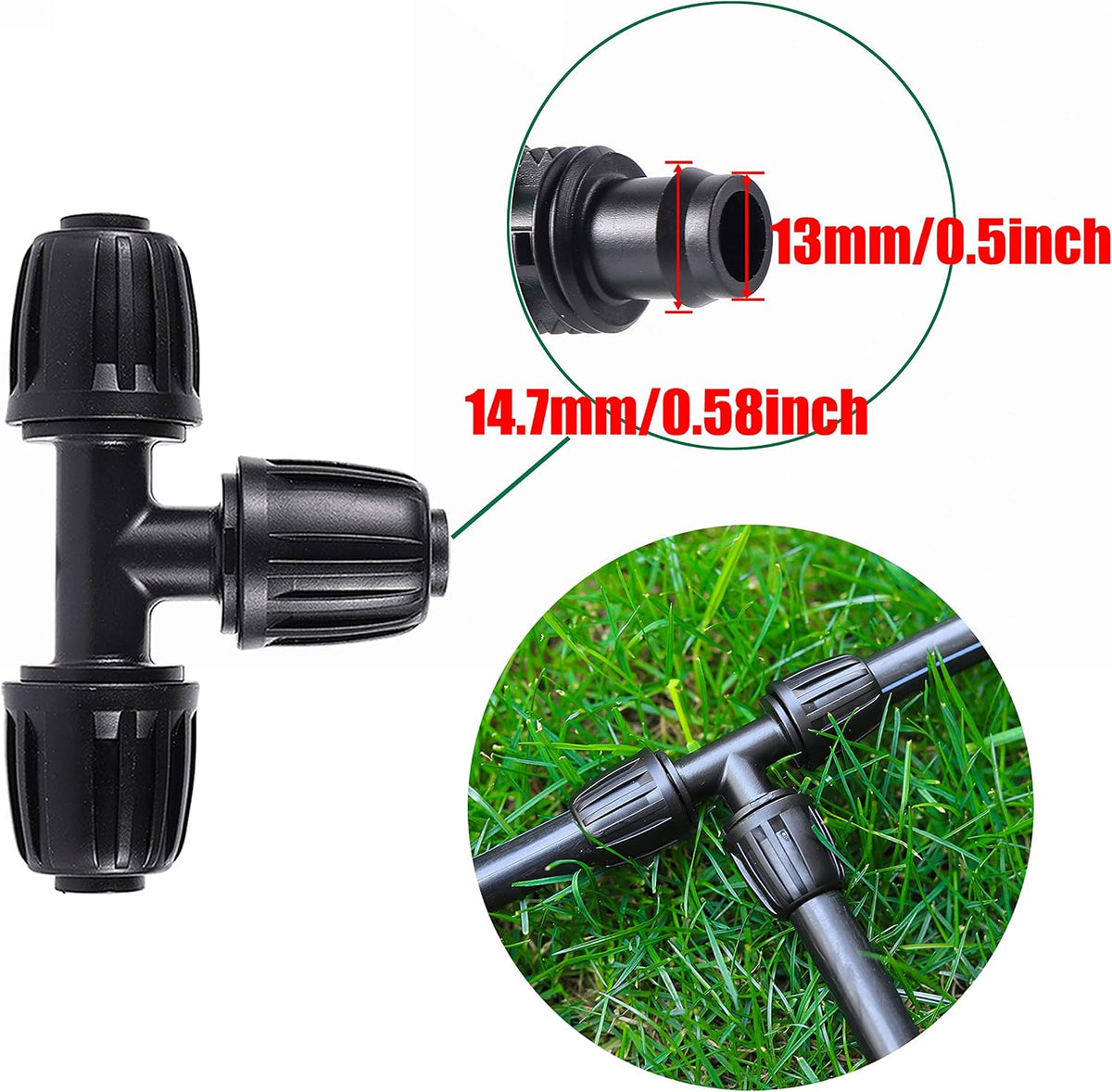 16 Pcs 1/2 inch Tubing Irrigation Fittings Kit,Anti-Drip Connectors