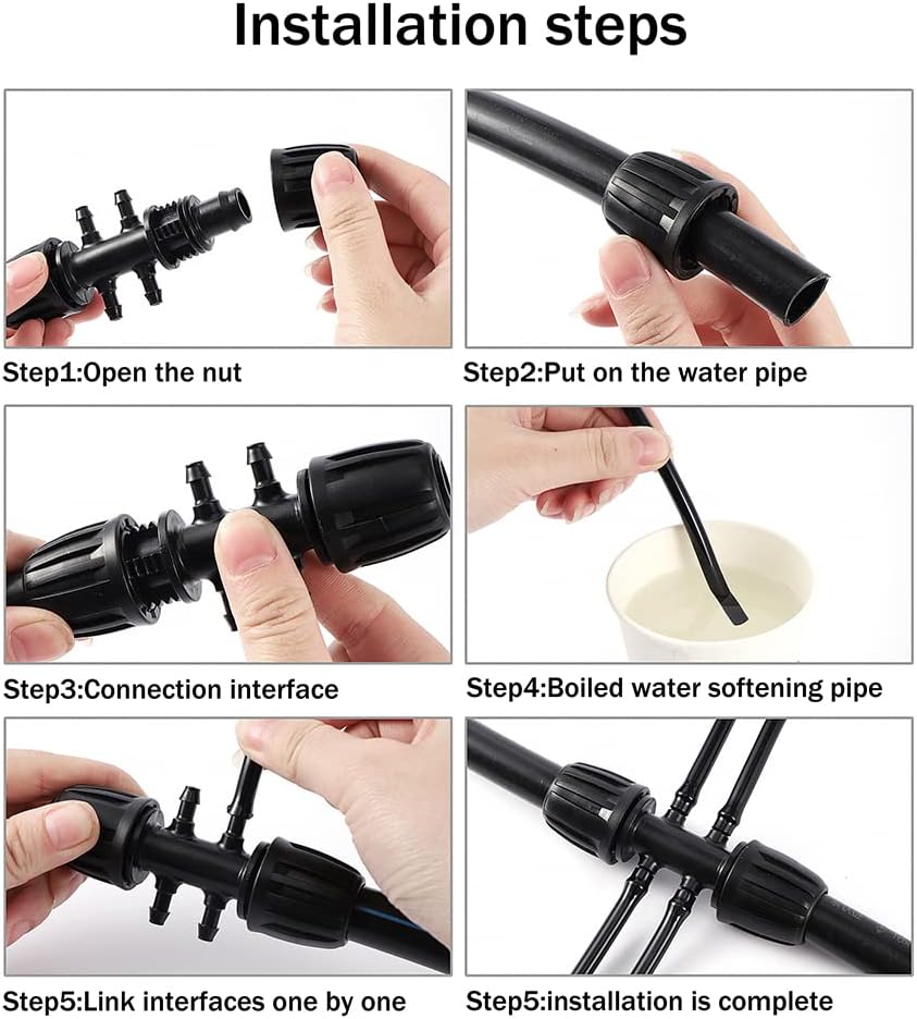 16 Pcs 1/2 inch Tubing Irrigation Fittings Kit,Anti-Drip Connectors