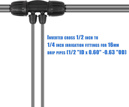 16 Pcs 1/2 inch Tubing Irrigation Fittings Kit,Anti-Drip Connectors