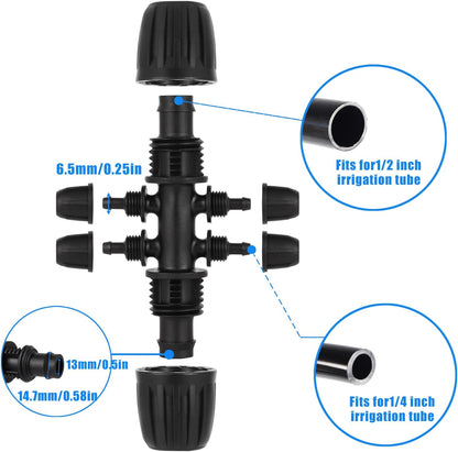 16 Pcs 1/2 inch Tubing Irrigation Fittings Kit,Anti-Drip Connectors