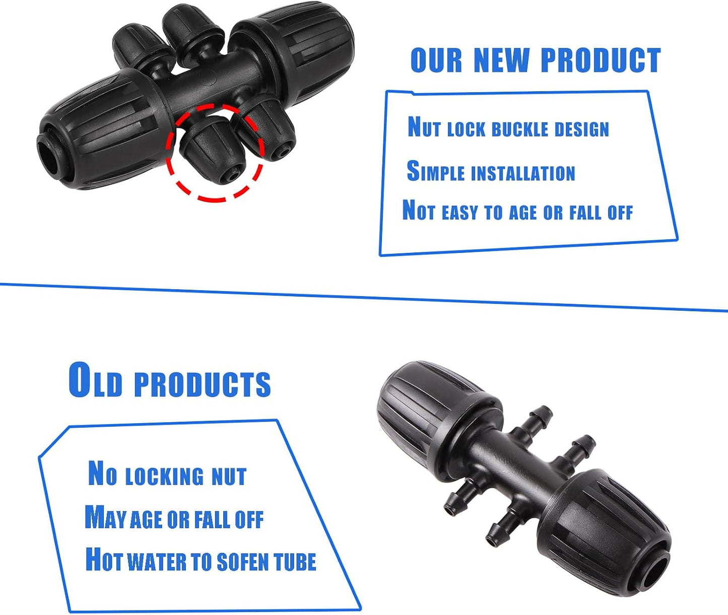 16 Pcs 1/2 inch Tubing Irrigation Fittings Kit,Anti-Drip Connectors