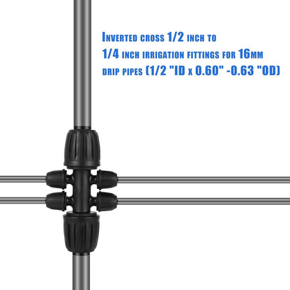 16 Pcs 1/2 inch Tubing Irrigation Fittings Kit,Anti-Drip Connectors