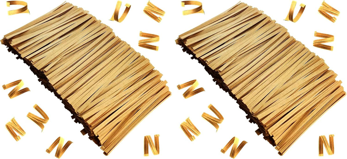 1000 Pcs 4 Inch Kraft Paper Twist Ties for Cello Bags Treat Bags Gift Packaging Bread Cookie Candy Cake Bags