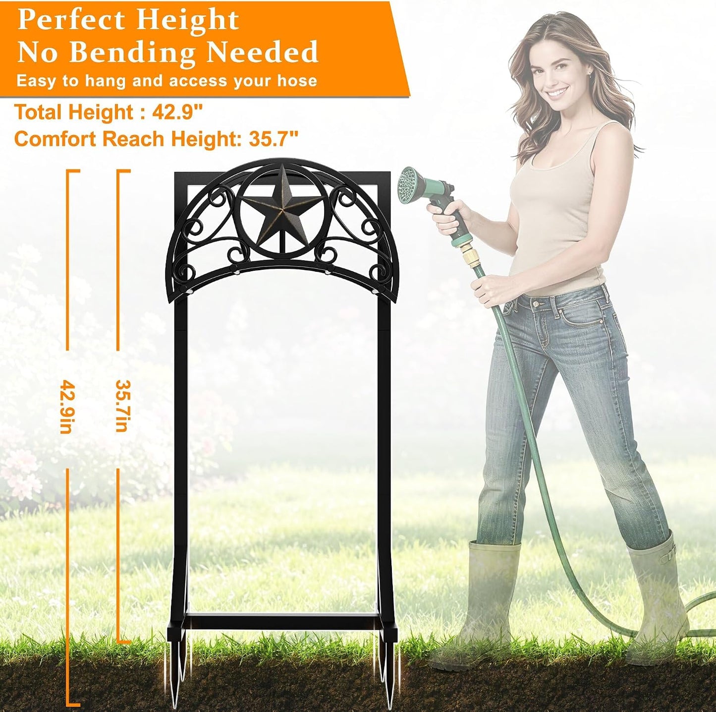 Detachable Heavy Duty Garden Hose Stand, Outdoor Water Hose Storage Rack