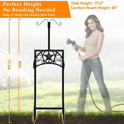 Detachable Heavy Duty Garden Hose Stand, Outdoor Water Hose Storage Rack