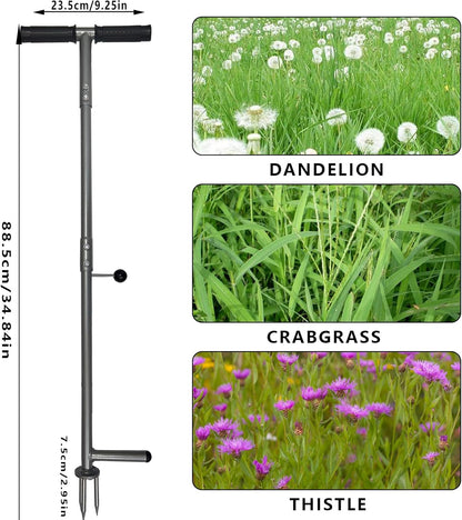 Stand Up Weeder - 3-Claw Stainless Steel Root Extractor, No Bending
