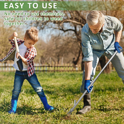 Stand Up Weeder - 3-Claw Stainless Steel Root Extractor, No Bending