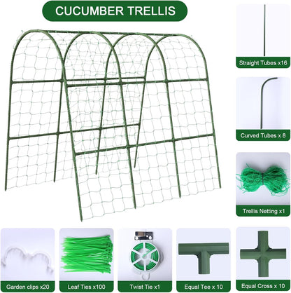 47"x47"x22" U-Shape Cucumber Trellis, Metal Plant Support with Net