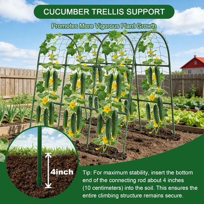 47"x47"x22" U-Shape Cucumber Trellis, Metal Plant Support with Net
