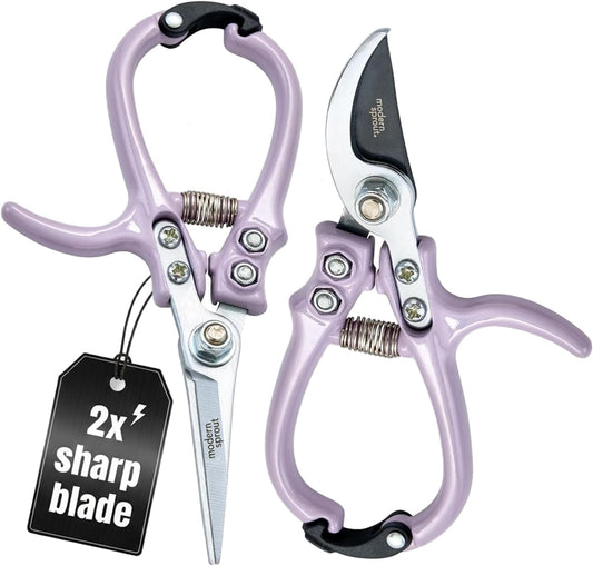 Hand Pruners+Shears Set w/Blister -Gardening Tools - Lavender