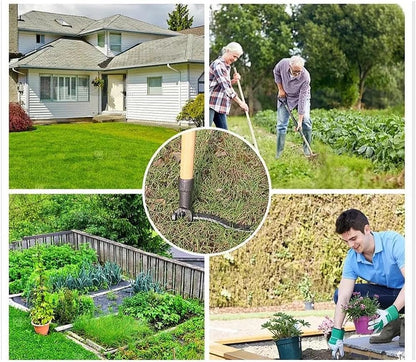 Stand Up Weed Puller Tool - Long Handle Design | Bamboo Handle with 4-Claw Steel Head for Easy Use, Ergonomic Weeding Tool for Lawn, Garden & Yard Care