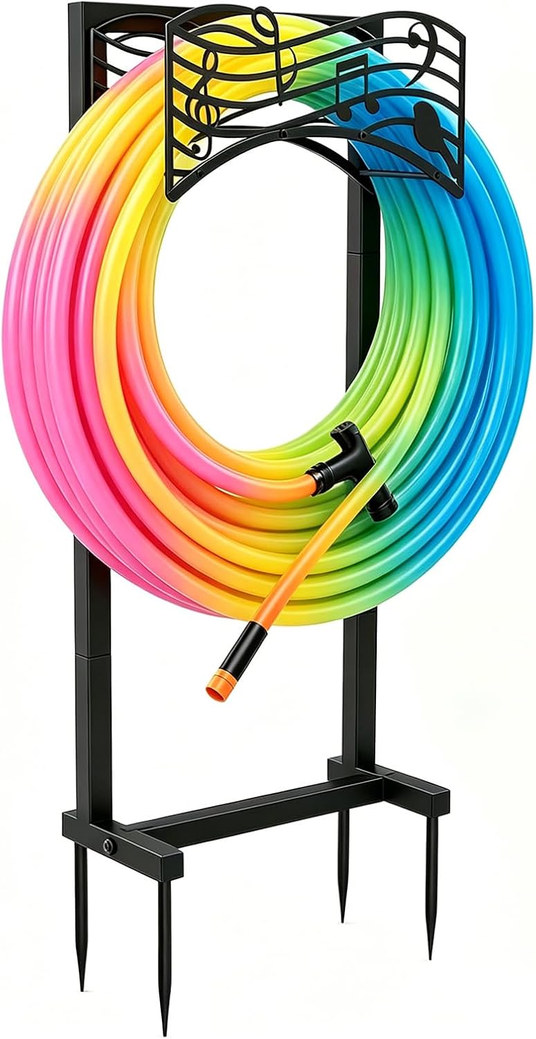 Garden Hose Holder Freestanding, Heavy Duty Metal Stand Holds 165FT