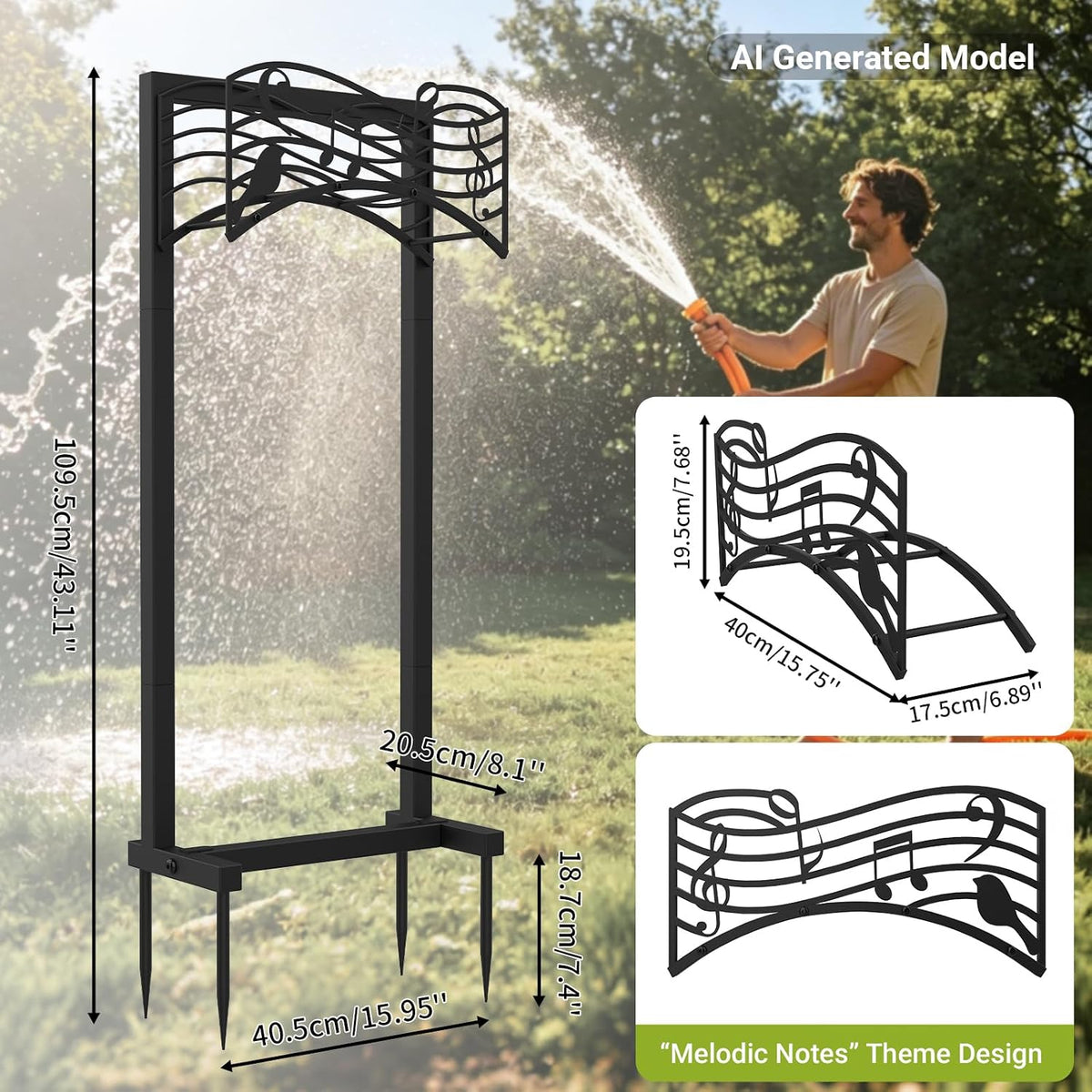 Garden Hose Holder Freestanding, Heavy Duty Metal Stand Holds 165FT