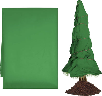 5.2X 16.4ft Plant Cover Freeze Protection, Winter Cold Weather Plant Blanket Non Woven Heat Preservation Cover Plant Frost Blanket Floating Row Cover for Outdoor Plant Tree Shrub Potted(Green)