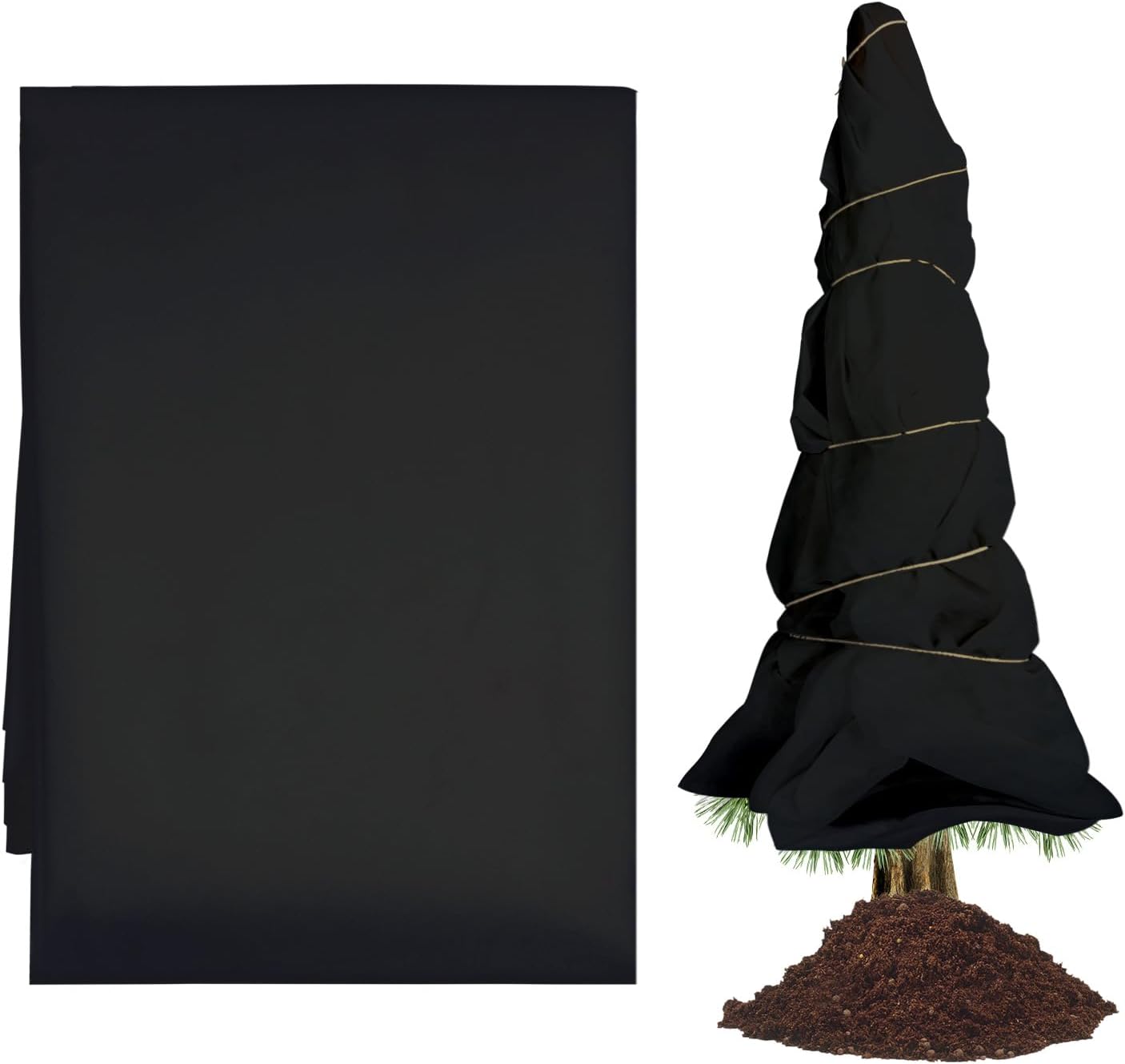 5.2X 16.4ft Plant Cover Freeze Protection, Winter Cold Weather Plant Blanket Non Woven Heat Preservation Cover Plant Frost Blanket Floating Row Cover for Outdoor Plant Tree Shrub Potted(Green)