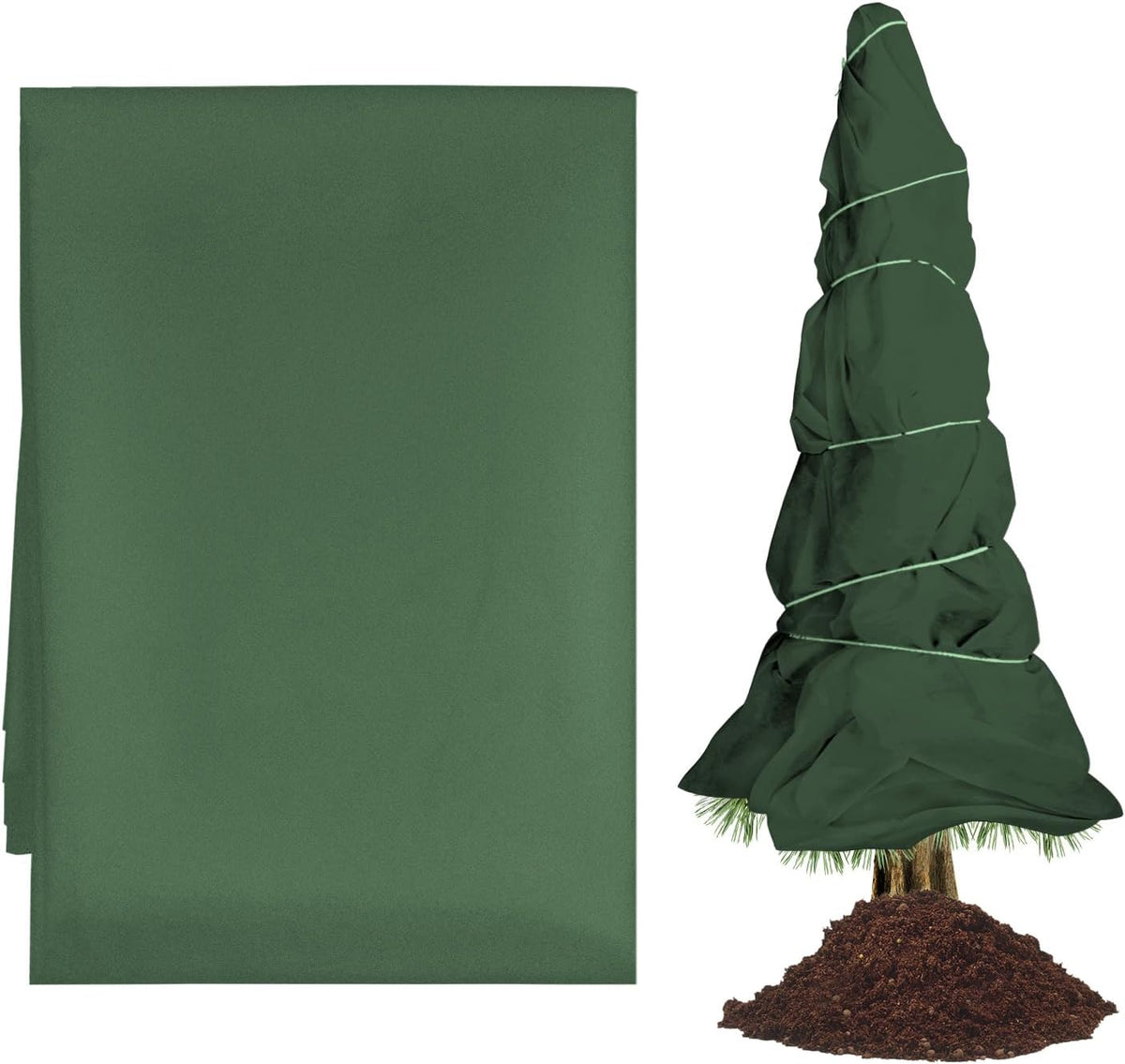 5.2X 16.4ft Plant Cover Freeze Protection, Winter Cold Weather Plant Blanket Non Woven Heat Preservation Cover Plant Frost Blanket Floating Row Cover for Outdoor Plant Tree Shrub Potted(Green)