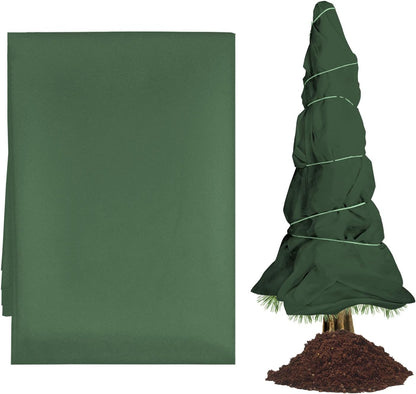 5.2X 16.4ft Plant Cover Freeze Protection, Winter Cold Weather Plant Blanket Non Woven Heat Preservation Cover Plant Frost Blanket Floating Row Cover for Outdoor Plant Tree Shrub Potted(Green)