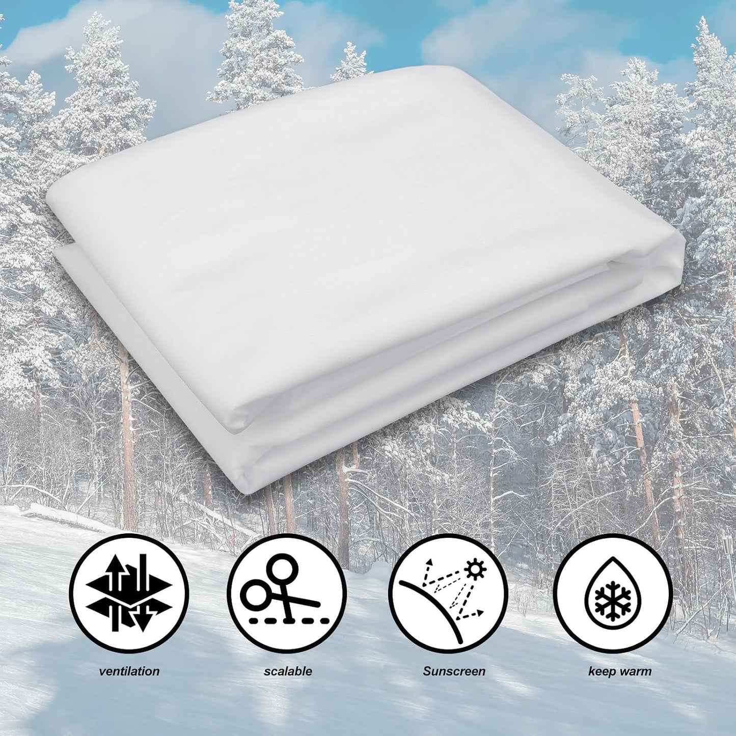 5.2X 16.4ft Plant Cover Freeze Protection, Winter Cold Weather Plant Blanket Non Woven Heat Preservation Cover Plant Frost Blanket Floating Row Cover for Outdoor Plant Tree Shrub Potted(Green)